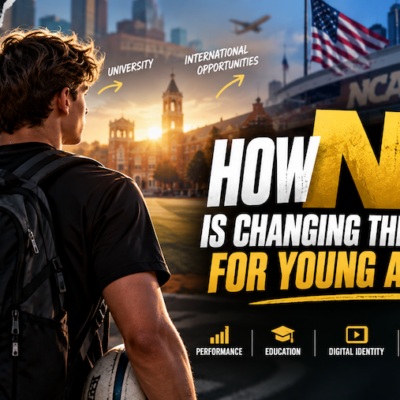 Young athlete building a digital sports profile as NIL changes traditional athlete pathways